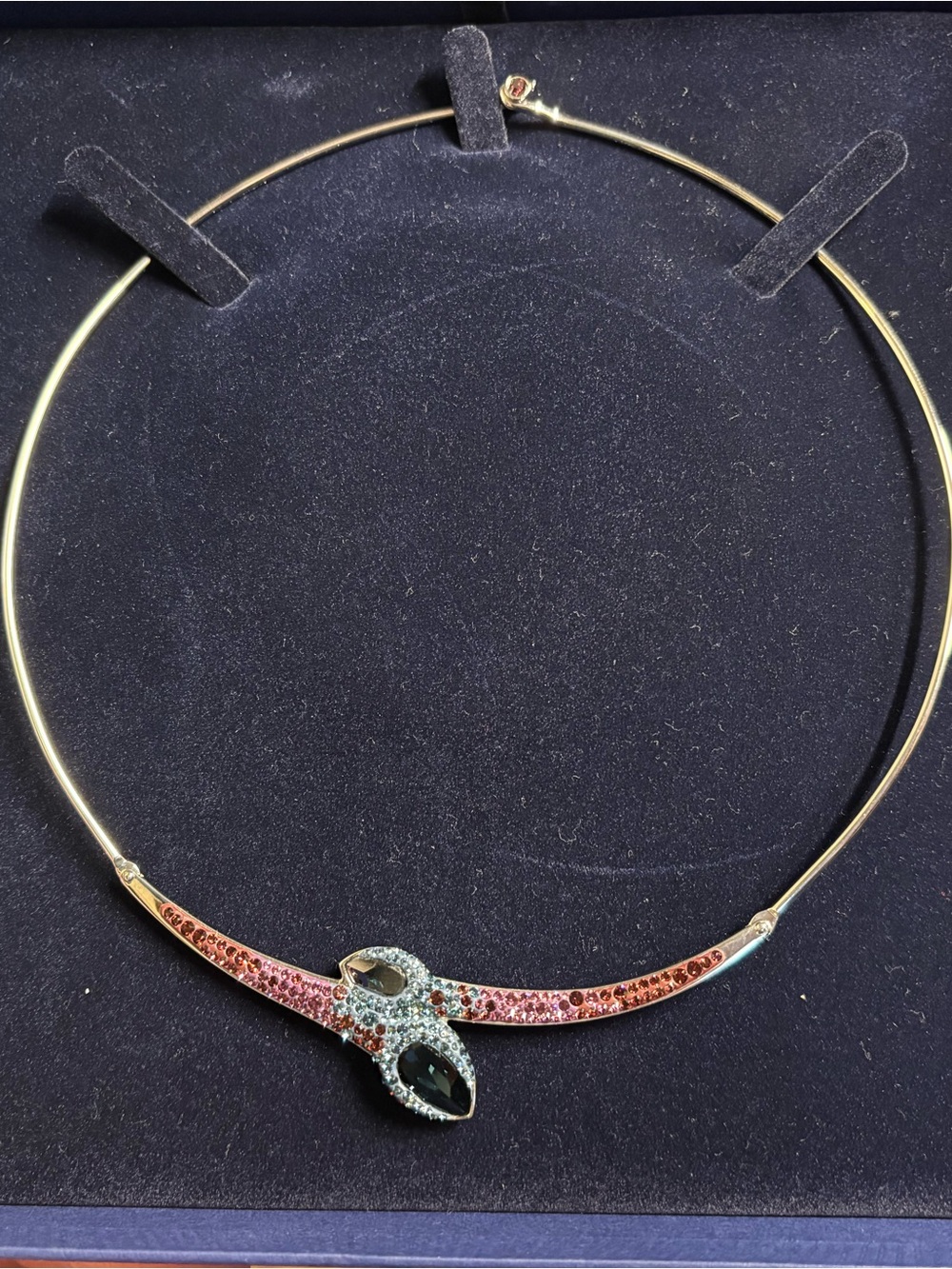 Swarovski | Trema | Snake Skin Collar Choker Necklace - Pink & Blue Crystals